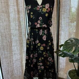 Style & Co. Black Floral Midi Dress